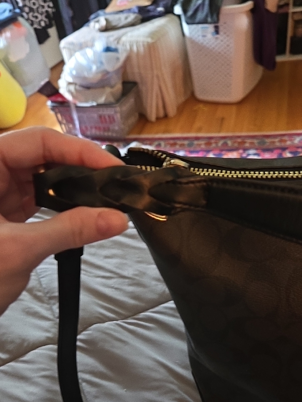 Coach Val Duffle in Signature Canvas with Brown Leather - Picture 2 of 9